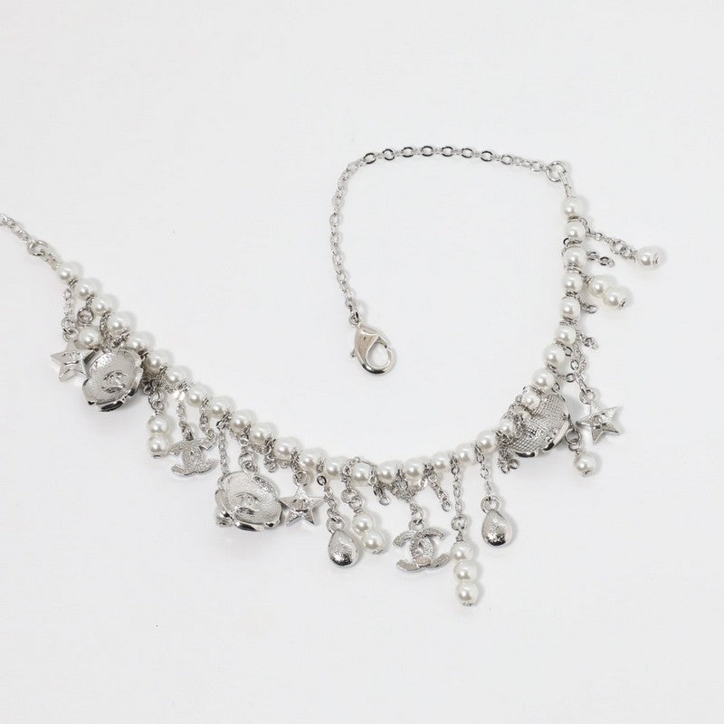 18K Chanel Camellia Pearl Chain Necklace