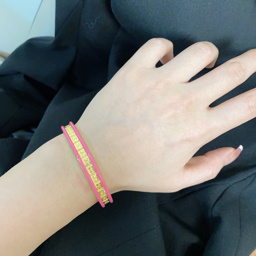 18K Chanel Pink Open Cuff Bracelet