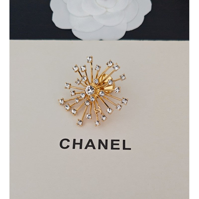 18K Chanel Sun Flower Diamond Brooch