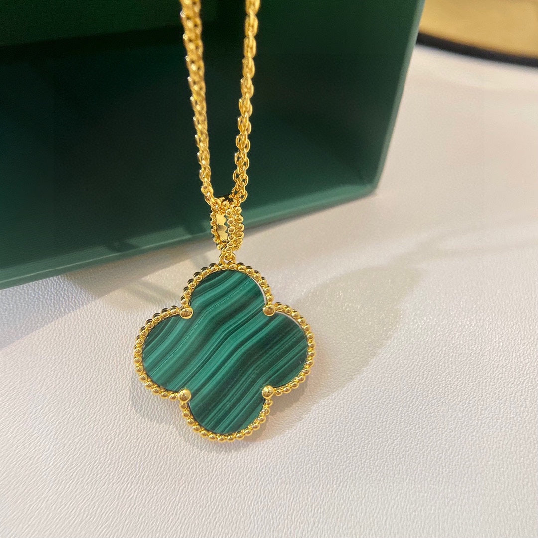 18K Van Cleef & Arpels Magic Alhambra Malachite Necklace