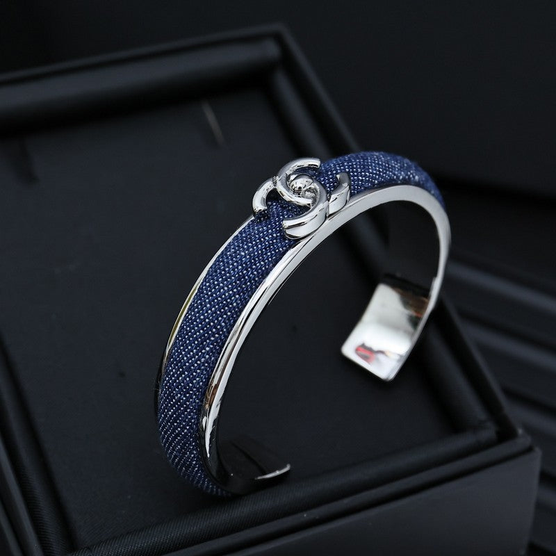 18K Chanel Denim Blue Cuff Bracelet