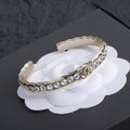 18K Chanel Open Cuff Crystals Bracelet