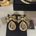 18K Chanel 25K Golden Bow Earrings
