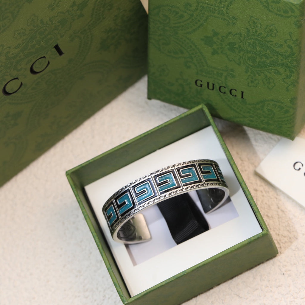 Gucci Cube Green Wide Bracelet