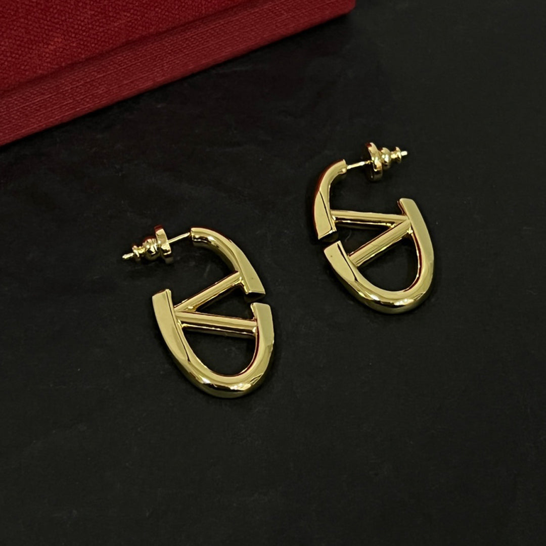 18K Valentino Vlogo Gold Earrings