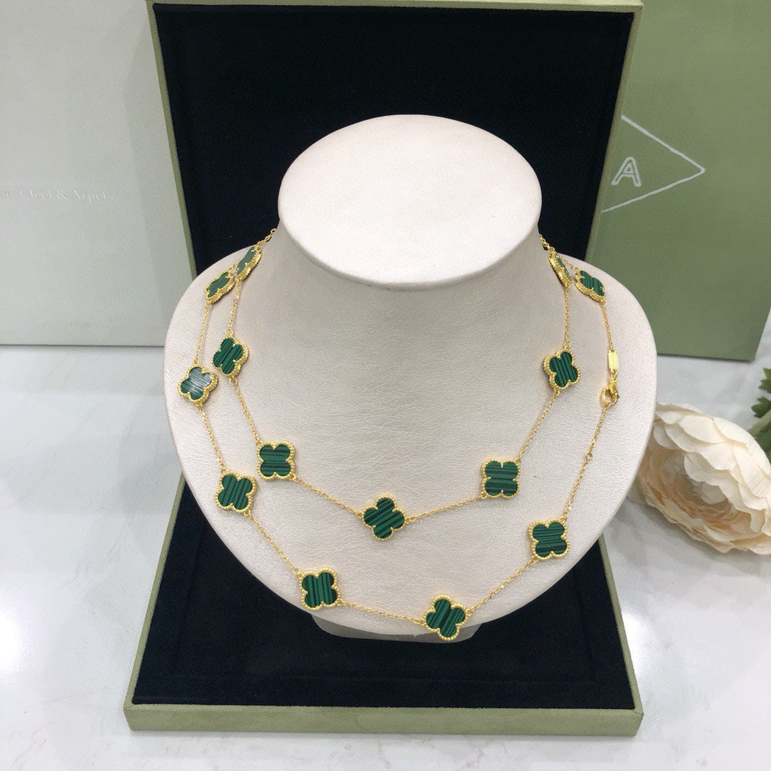 18K Van Cleef & Arpels Vintage Alhambra 20 Motifs Long Necklace