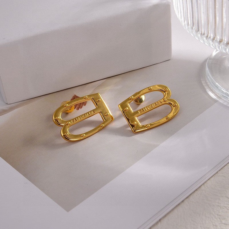 18K Balenciaga Gold Earrings