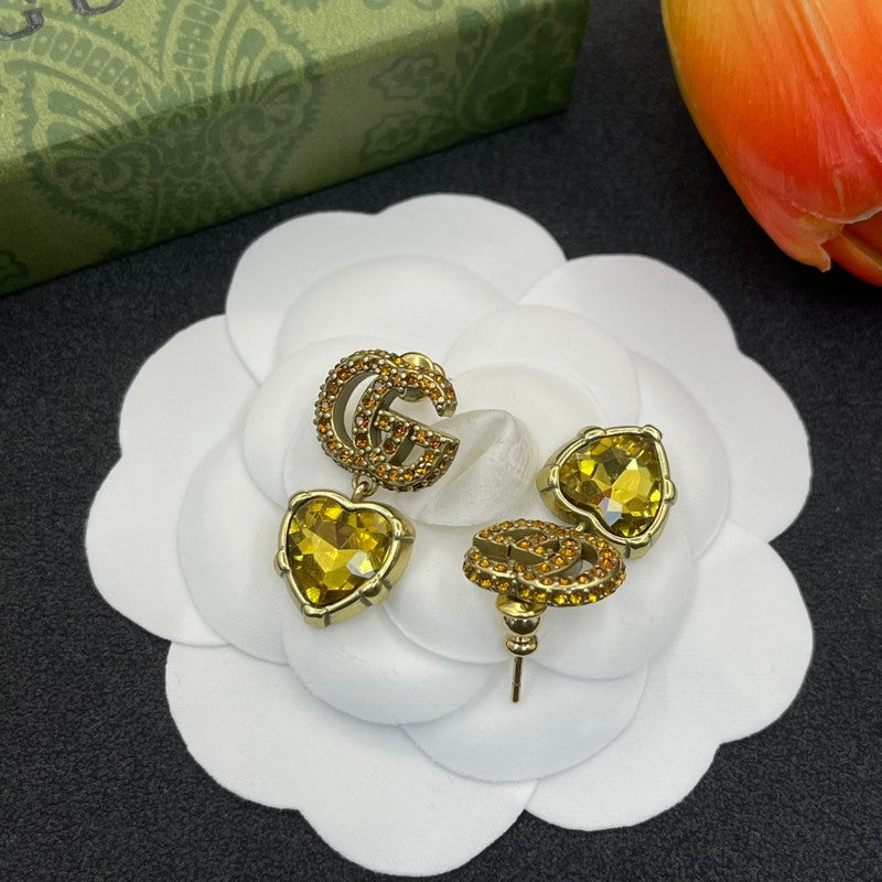 18K Gucci Yellow Crystal Earrings