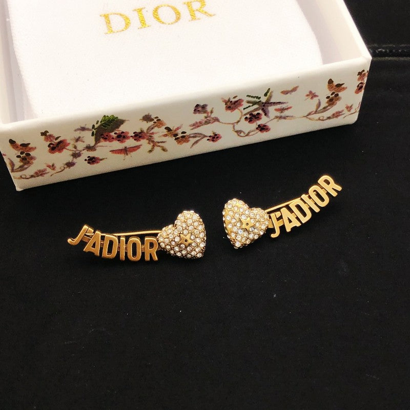 18K Dior J'Adior Heart Diamond Earrings