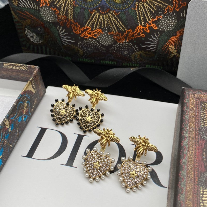 18K Dior Hear Bee Diamond Earrings