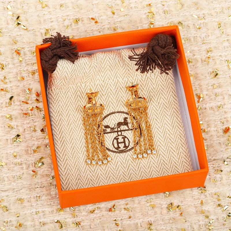 18K Farandole Diamond Hermes Tassel Earrings