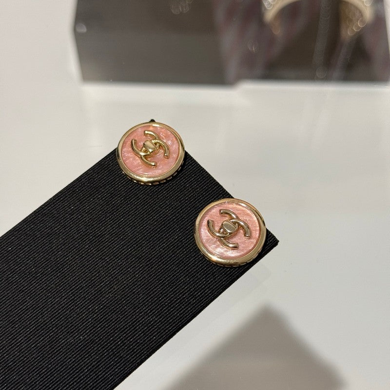 18K Chanel 25B Pink Gold Earrings