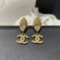 18K Chanel Diamond Gold Pendant Earrings