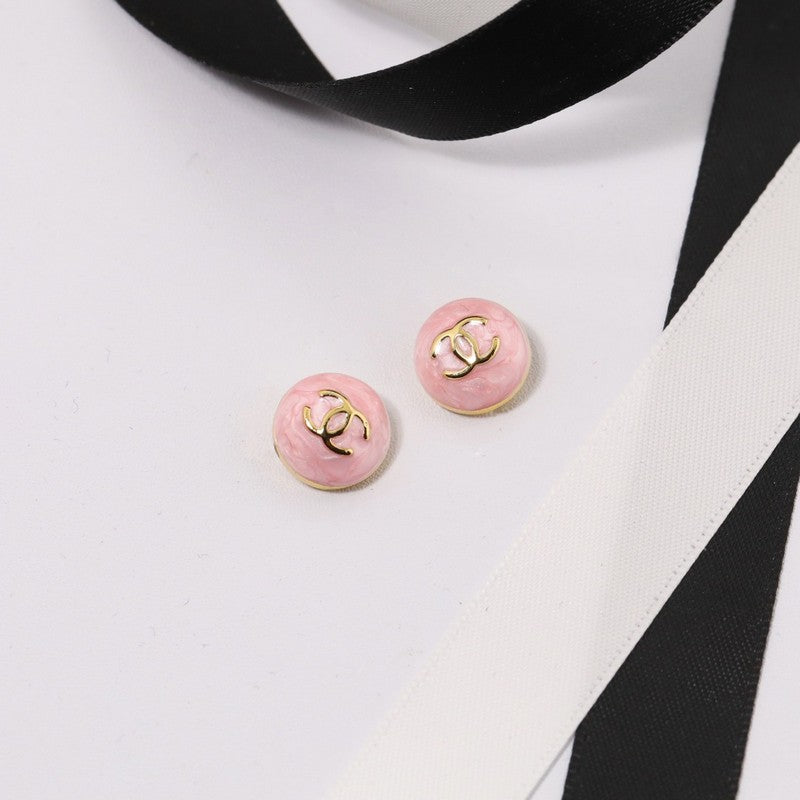 18K Chanel Purple & Pink Gold Earrings