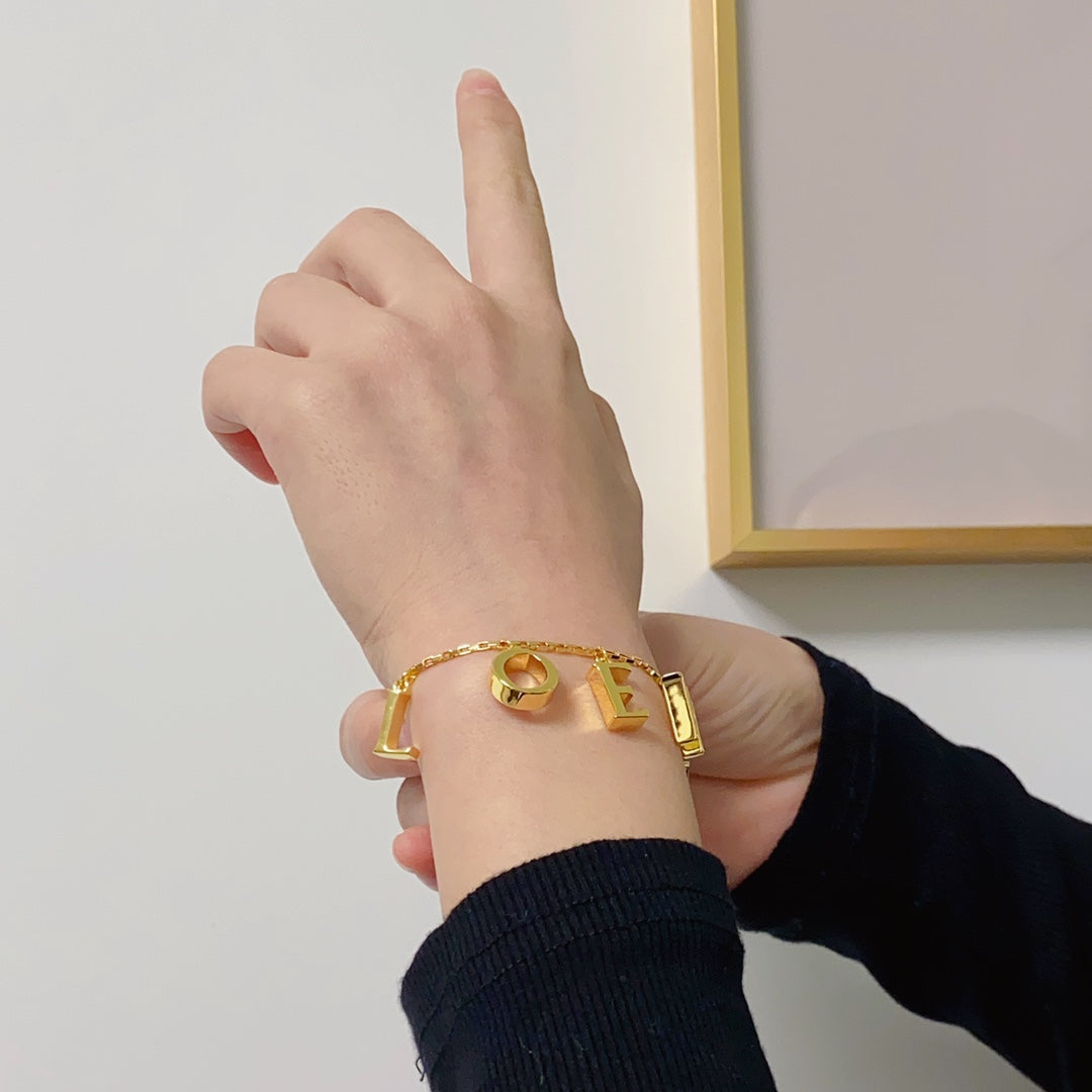 18K Loewe Anagram Letter Bracelet