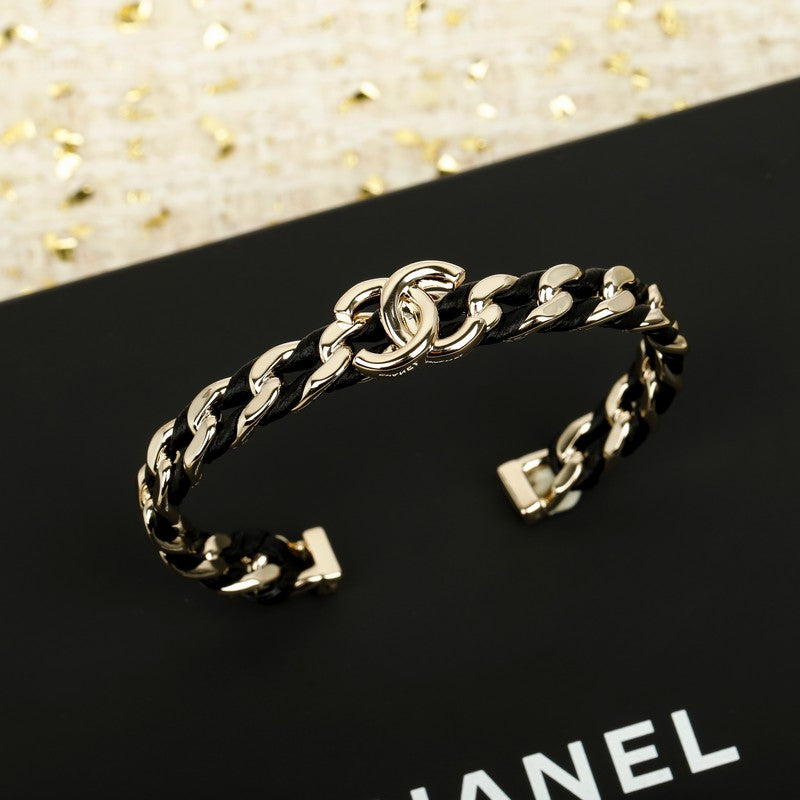 18K Chanel Color Leather Bracelet