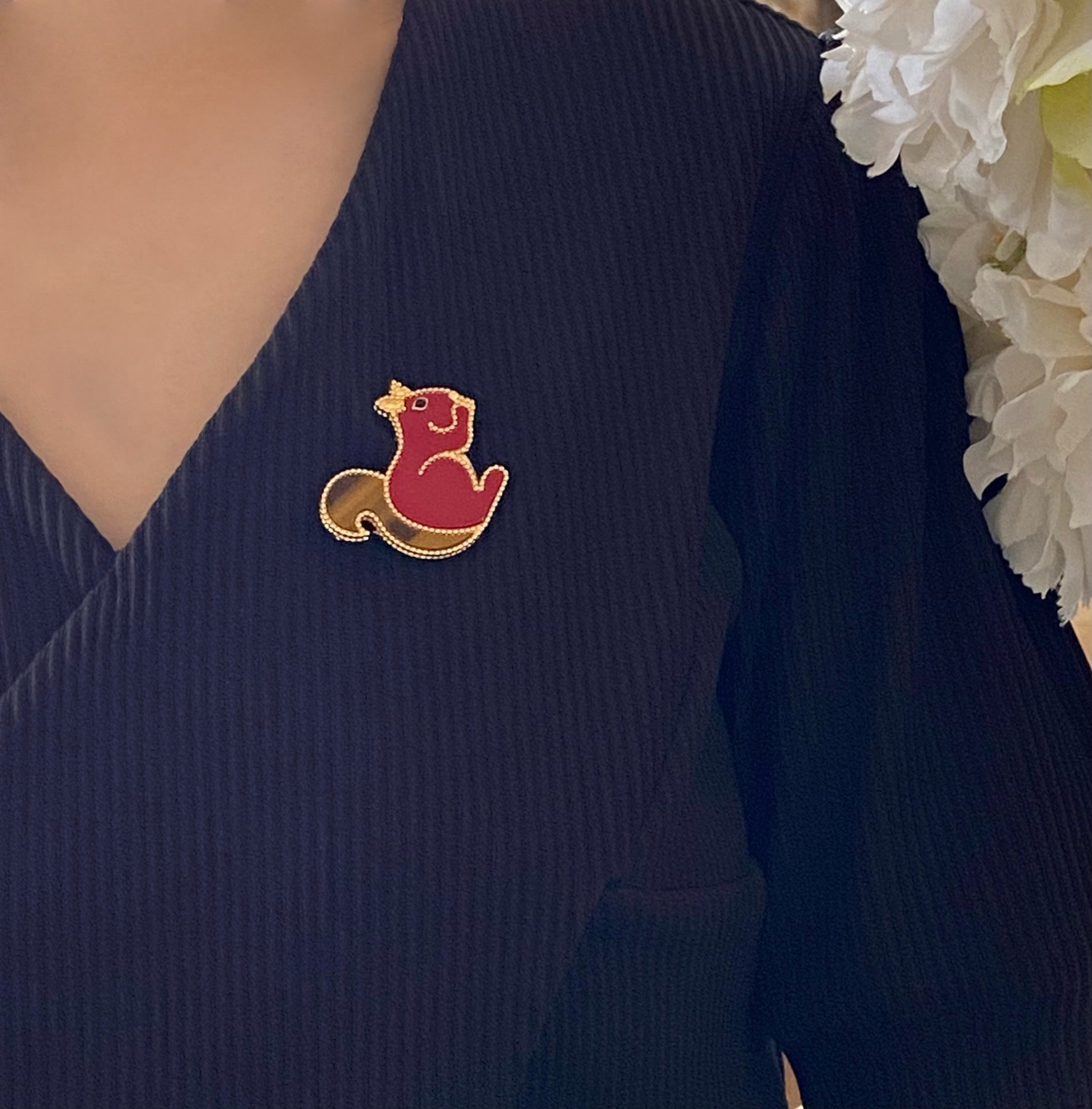 18K Van Cleef & Arpels Lucky Animals Squirrel Clip Brooch