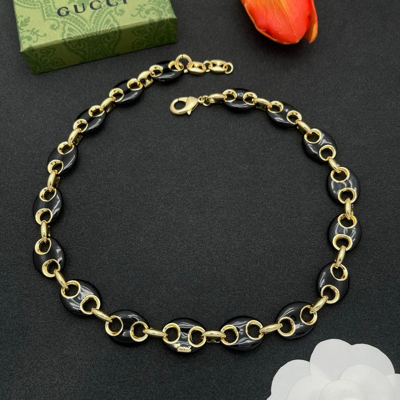 18K Gucci Interlocking G Brown Necklace