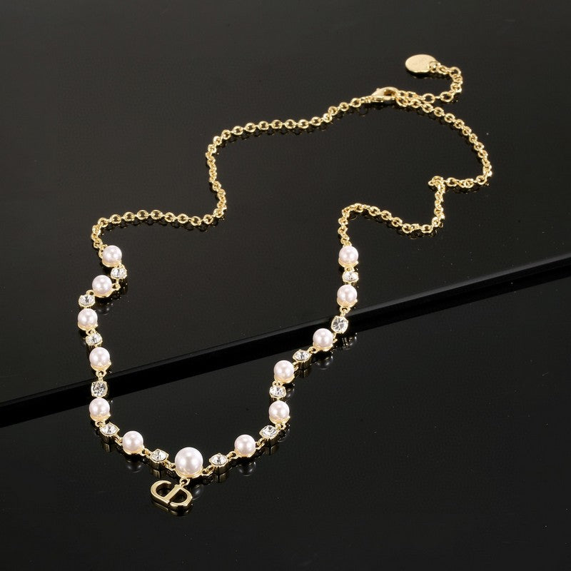 18K Dior Pearl Chain Necklace