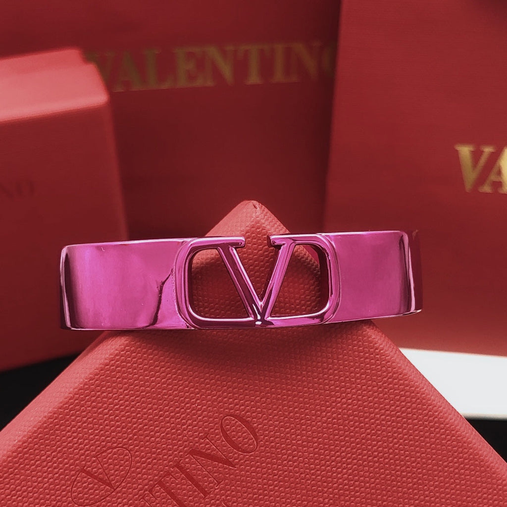 18K Valentino Vlogo Pink Cuff Bracelet