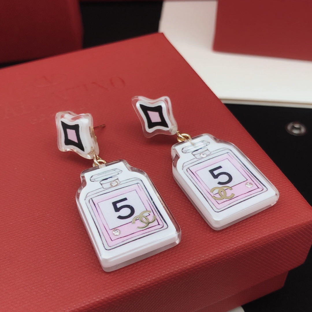 18K Chanel 24C Perfume Bottle Earrings