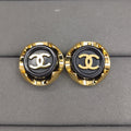 18K Chanel Black Earrings