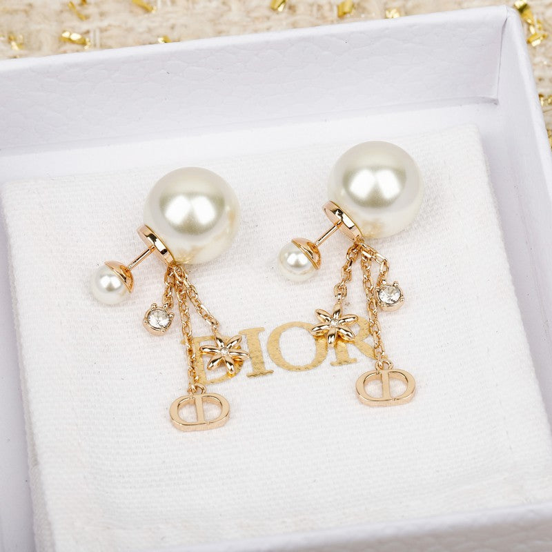 18K Dior Tribales Tassel Diamond Earrings