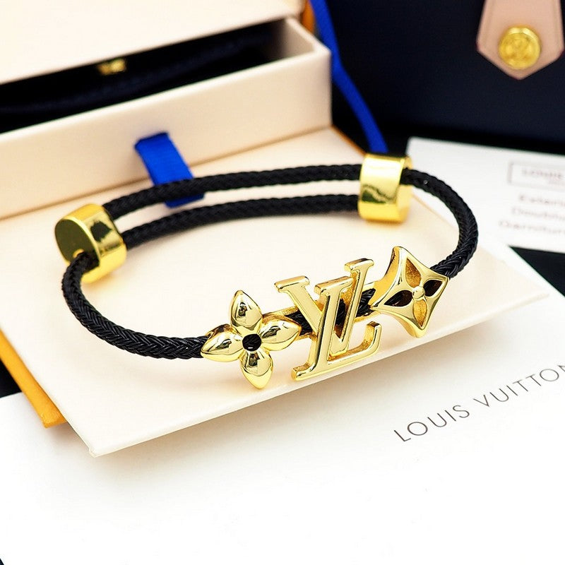 18K Louis Vuitton Monogram Black Gold Bracelet