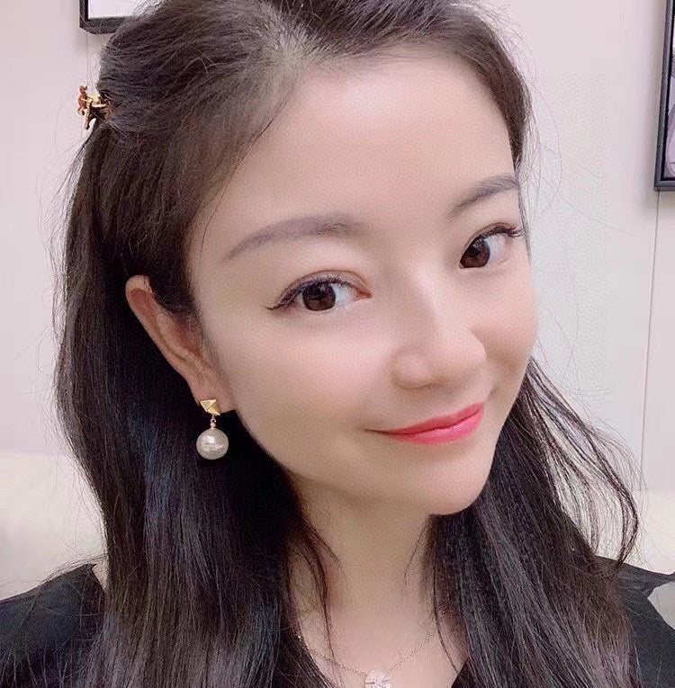 18K Valentino Vlogo Pearl Earrings