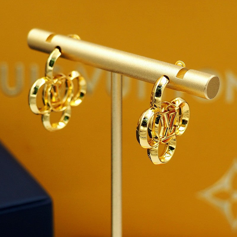 18K Louis Vuitton Hollow Gold Earrings