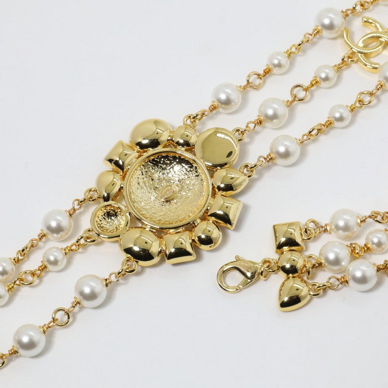 18K Chanel Color Crystal Long Pearl Necklace