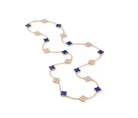 18K Van Cleef & Arpels Vintage Alhambra 20 Motifs Long Necklace