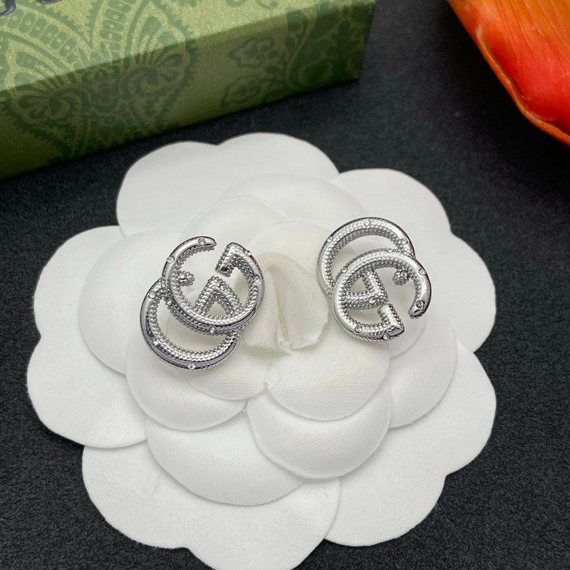 18K Gucci Pave Diamond Gold Earrings