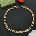 18K Gucci Gold Pearl Chain Necklace
