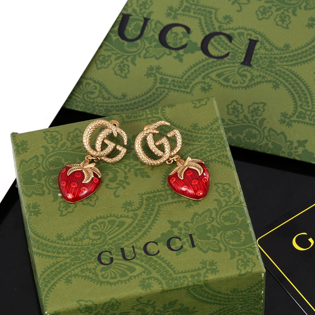 18K Gucci Strawberry Earrings