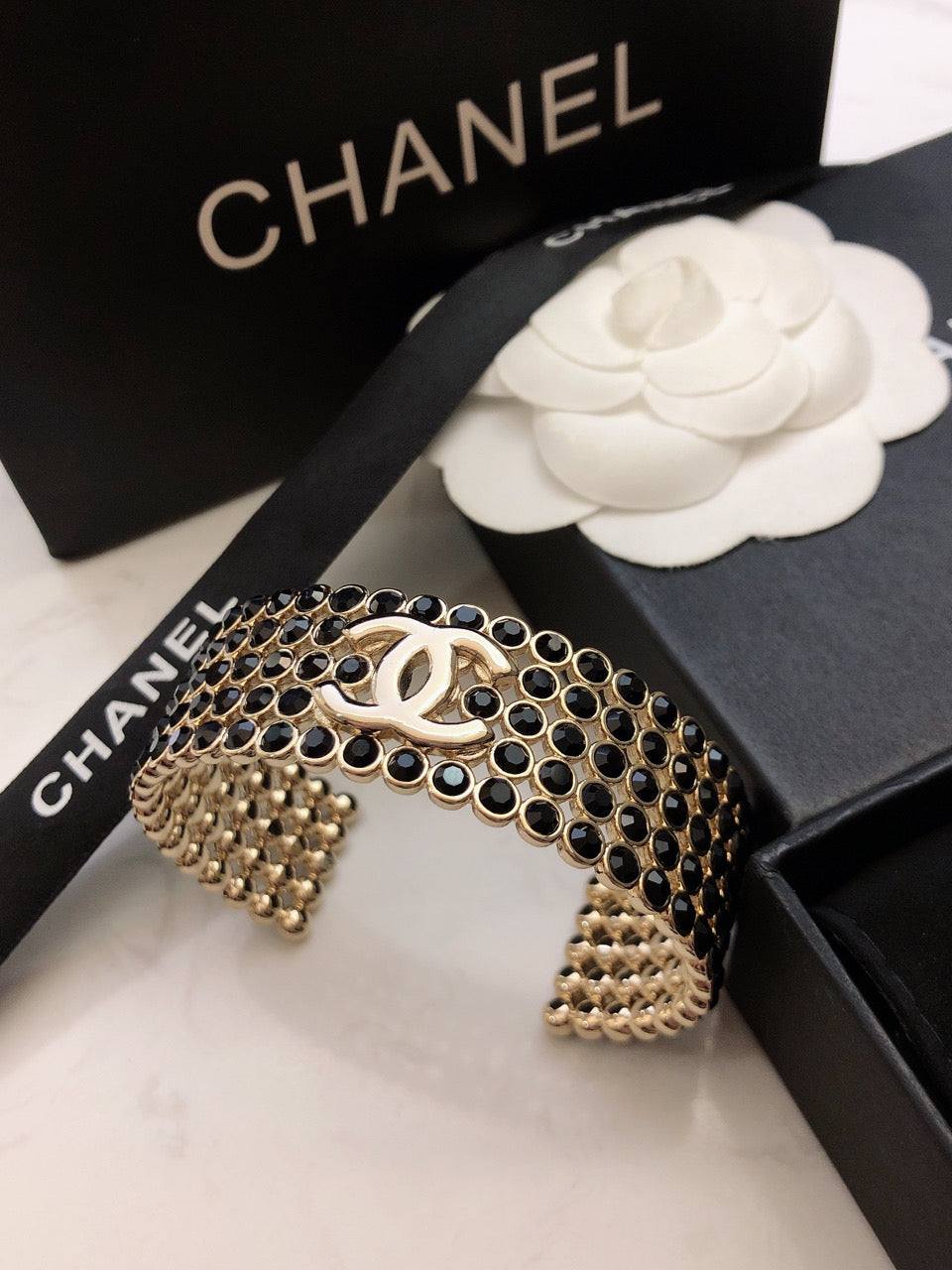 18K Chanel Black Cuff Bracelet