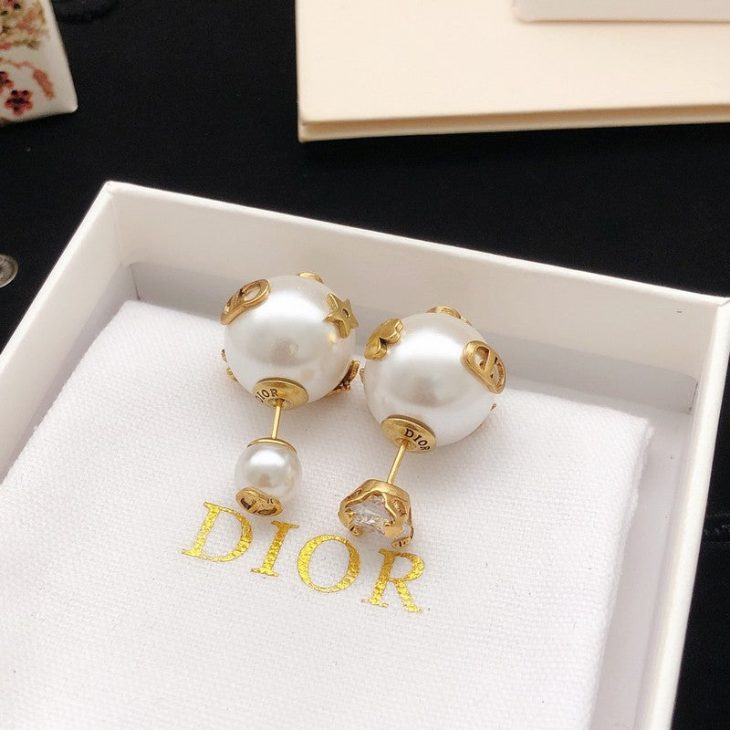 18K Dior Bee Pearl Earrings
