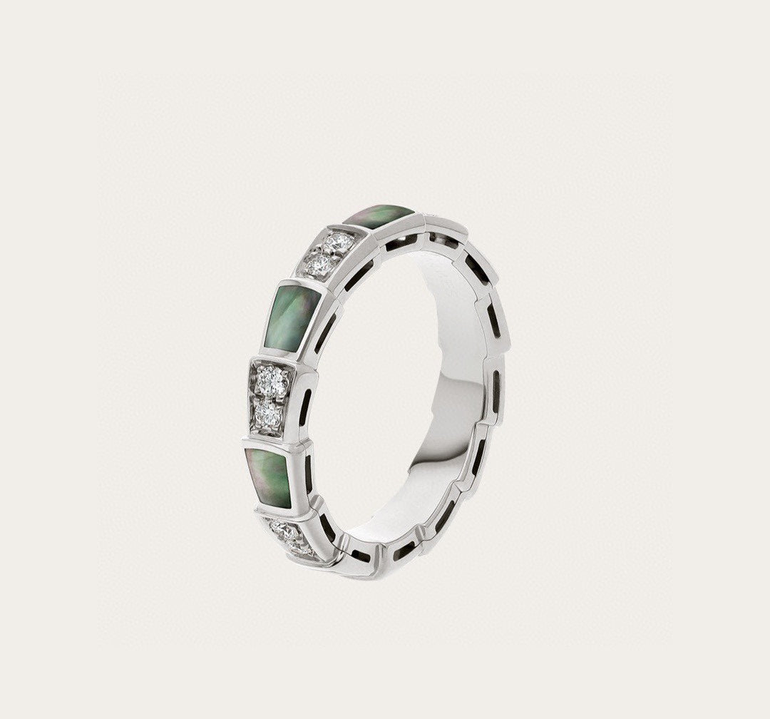 18K BVLGARI BV Serpenti Viper Malachite Ring