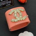 18K Chanel Pearl Diamond Pink Cuff Bracelet