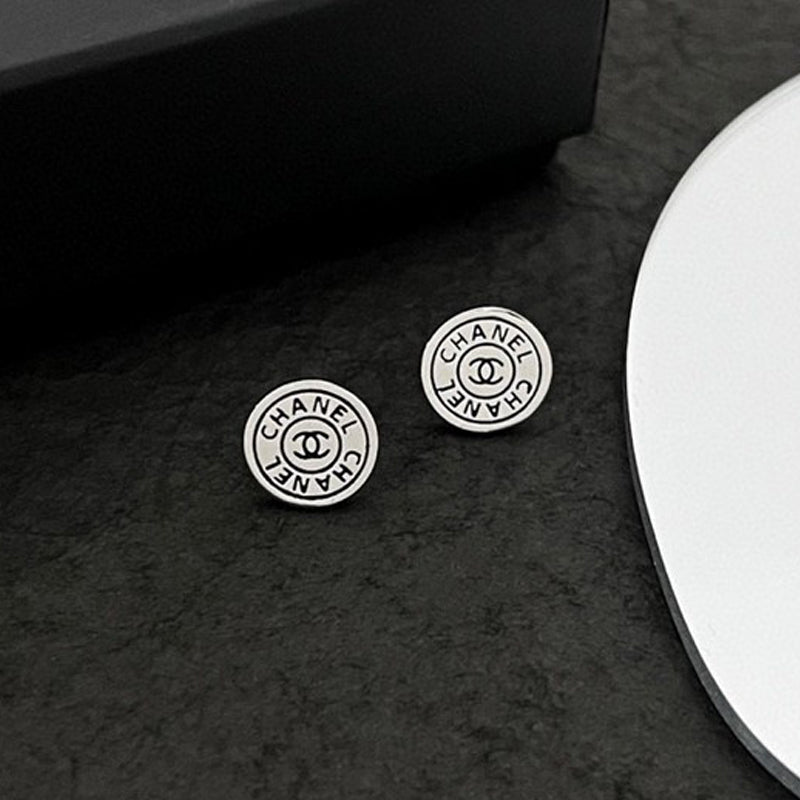 18K Chanel White Gold Earrings