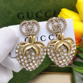 18K Gucci Crystal Strawberry Pendant Earrings