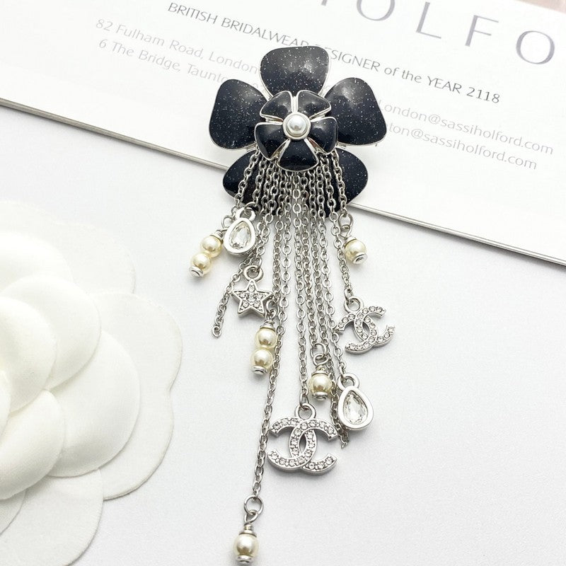18K Chanel Camellia Tassel Brooch
