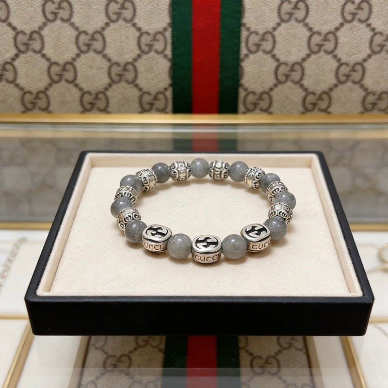 18K Gucci Anger Forest Grey Pearl Chain Bracelet
