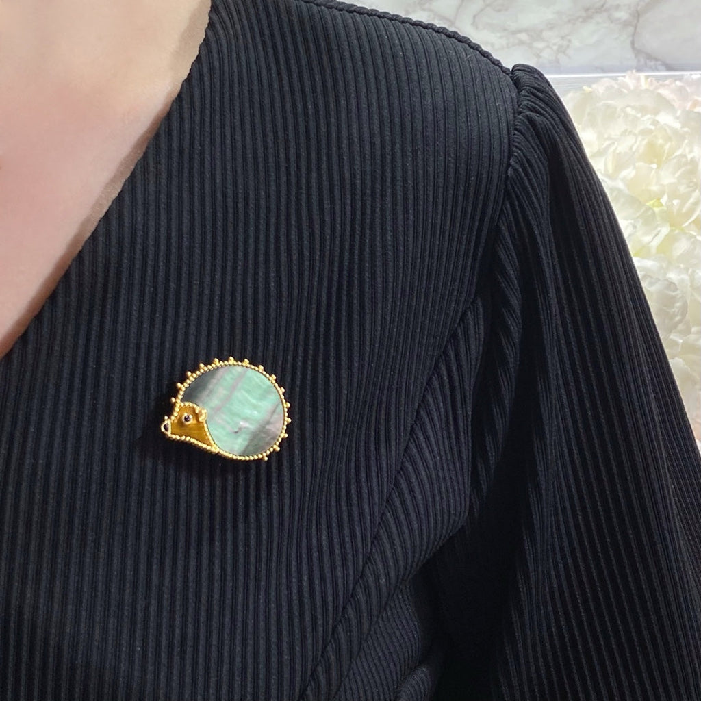 18K Van Cleef & Arpels Lucky Animals Hedgehog Clip Brooch