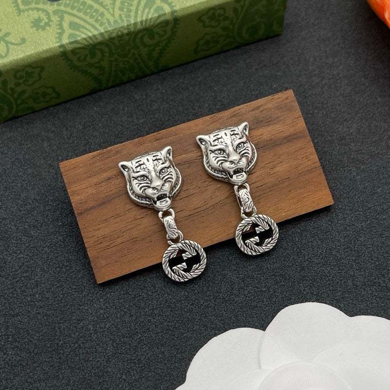18K Gucci Tiger Drop Earrings