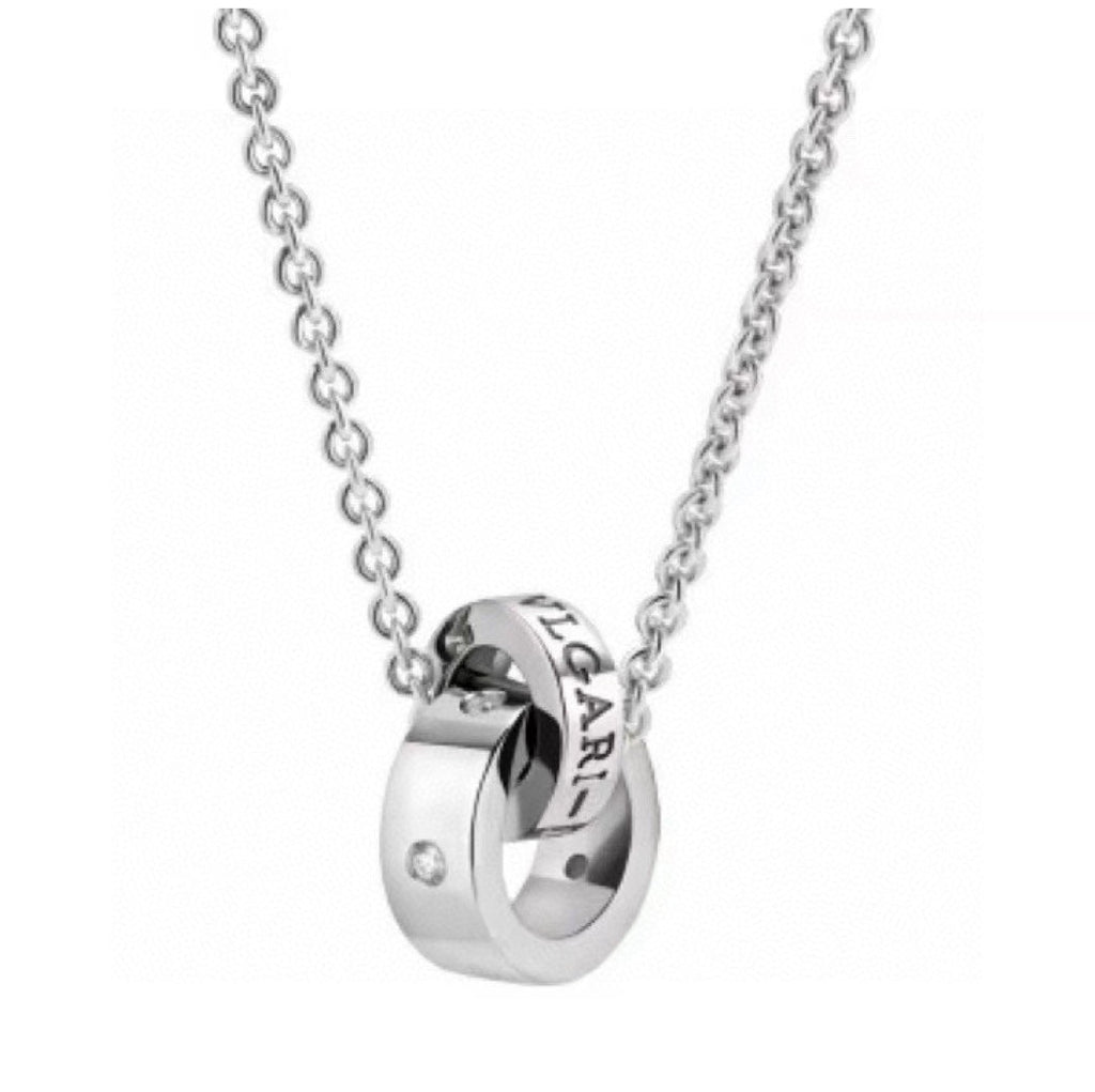 18K BVLGARI BV Two Rings Necklace