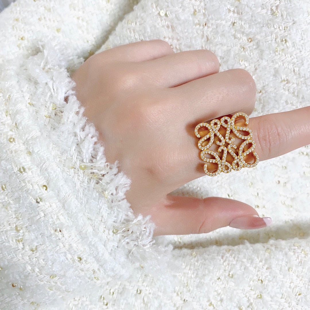 18K Loewe Anagram Crystals Ring