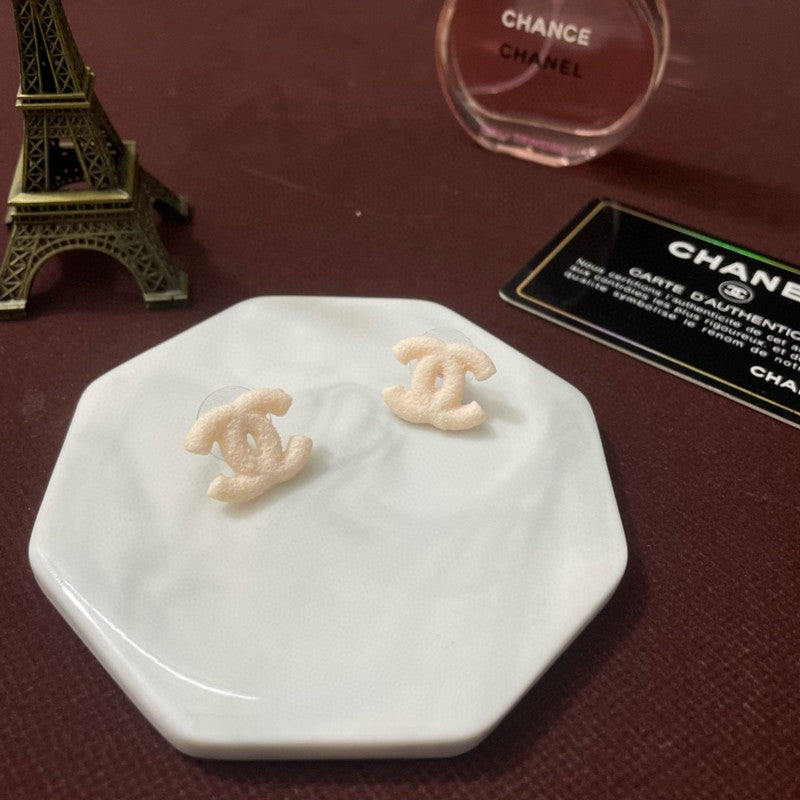18K Chanel Pink Resin Earrings