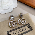 18K Gucci Crystal Pendant Earrings