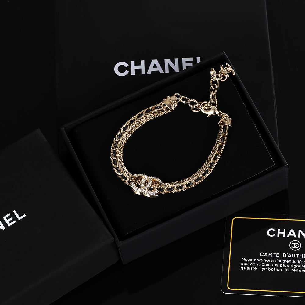 18K Chanel Strass Chain Bracelet